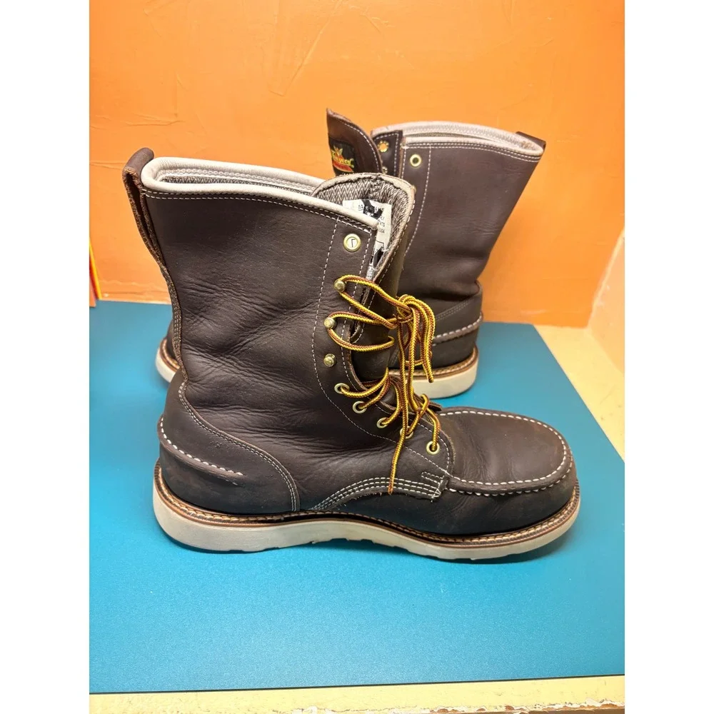 Thorogood Mens 13D 1957 Series Dark Brown Leather Moc Steel Toe Work Boots